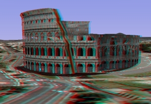 3D image anaglyph - Rome - Colosseum - thumbnail